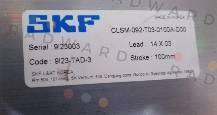 CLSM-092-T03-0100A-D00 Skf