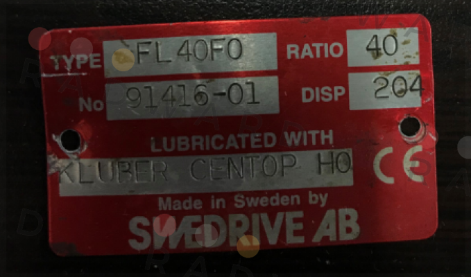 Type: FL 40 FO - 0 - 0 - 204 - R Swedrive