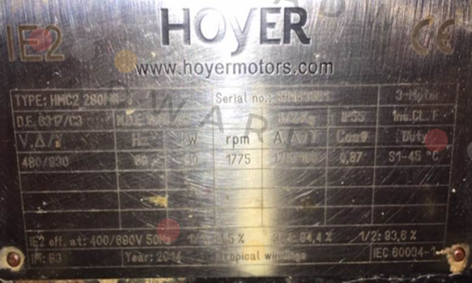 HMC2 280M - 4 pole Hoyer Motors