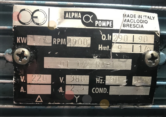 01 1/2 RA-T Alpha Pompe