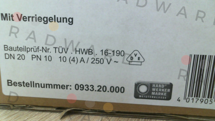 PN:  093320000 Type 933.1 Syr