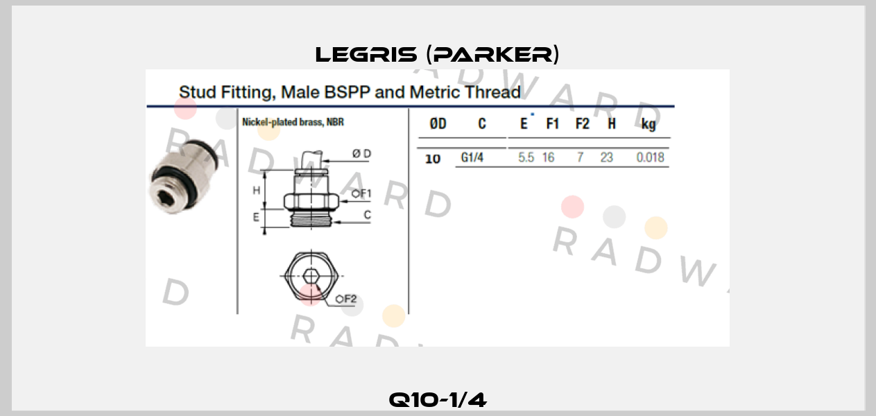 Q10-1/4 Legris (Parker)