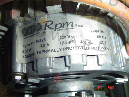 Type 11016426 obsolete RPM - Motori elettrici