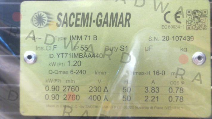 IMM 71B (YT71IMBAA440-1) Sacemi