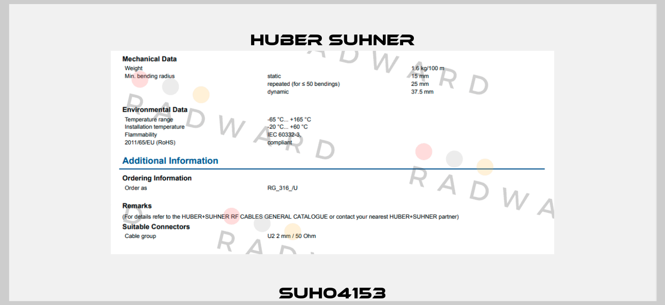 SUH04153 Huber Suhner