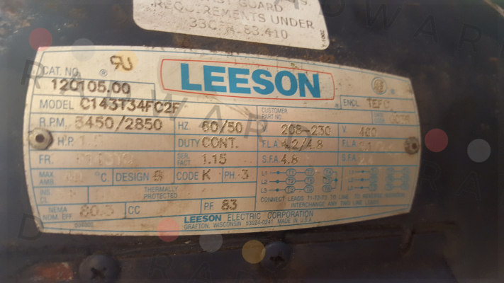propeller to cool the pump Leeson C143T34FC2F  Leeson
