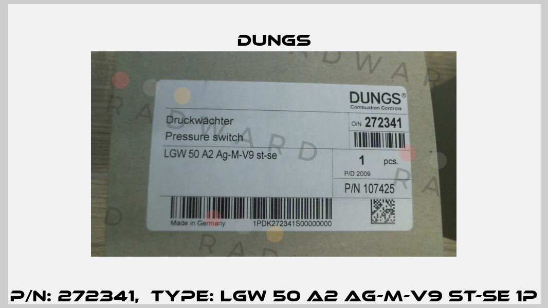 P/N: 272341,  Type: LGW 50 A2 Ag-M-V9 st-se 1P Dungs
