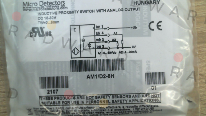 AM1/D2-5H Micro Detectors / Diell (now Datasensing)