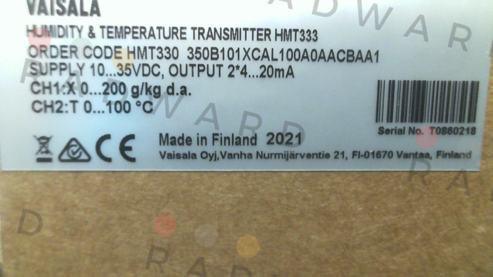 HMT330 350B101XCAL100A0AACBAA1 Vaisala
