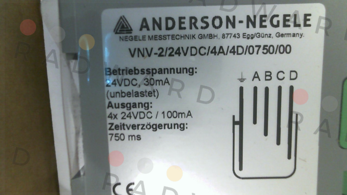 VNV-2/24VDC/4A/4D/0750/00 Anderson-Negele
