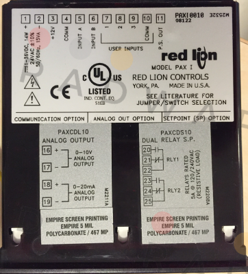 PAX10010 Obsolete, replaced by PAXI0020 and PAXI0030  Red Lion