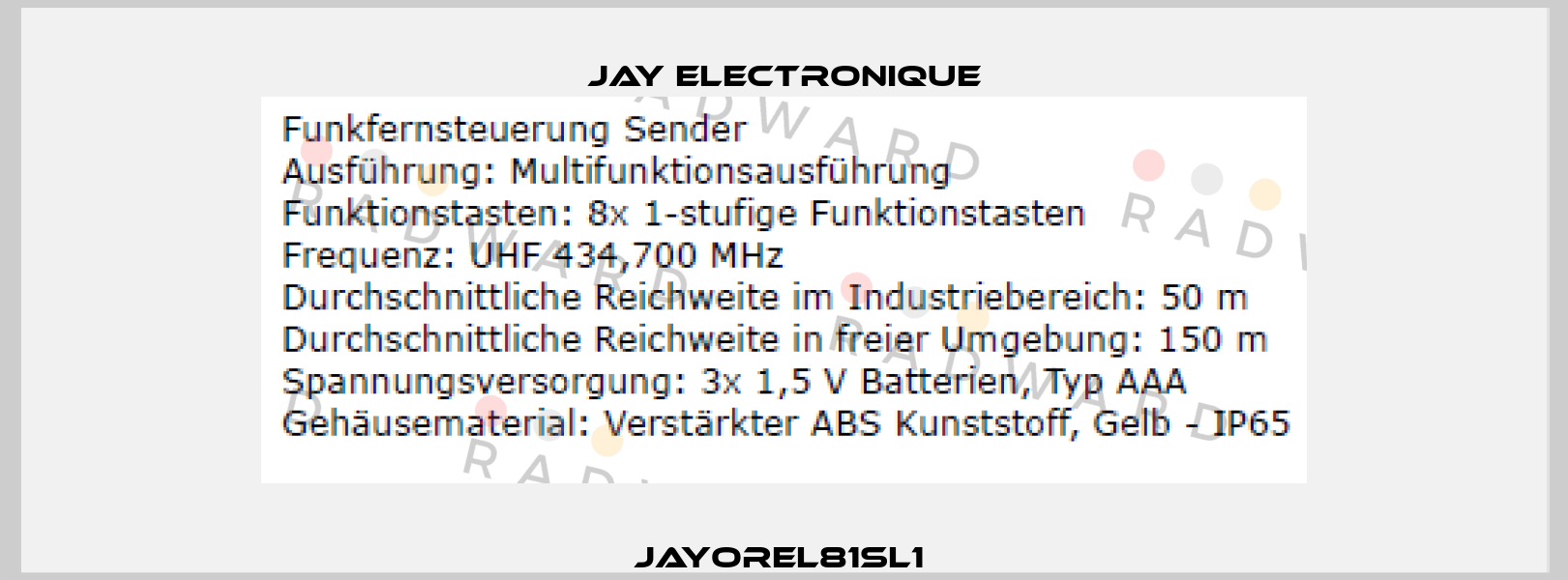 JAYOREL81SL1  JAY Electronique