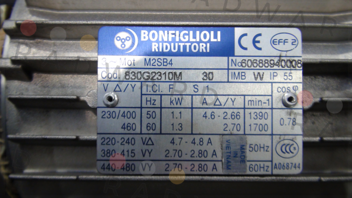 reducer for M2SB4, Nr:60688940008 Bonfiglioli