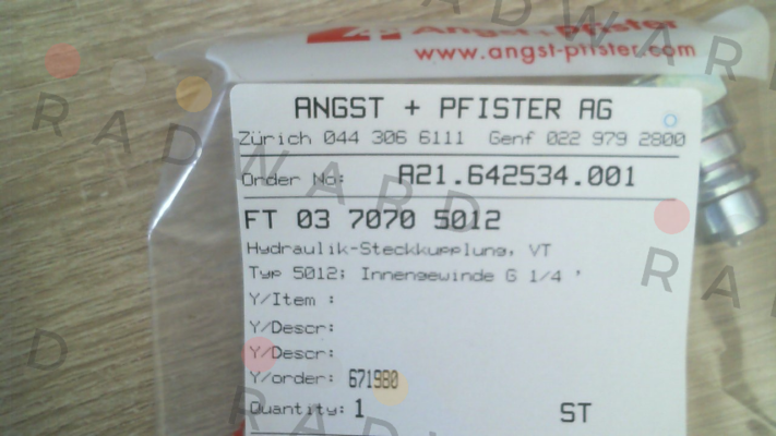 0370705012 Angst-Pfister