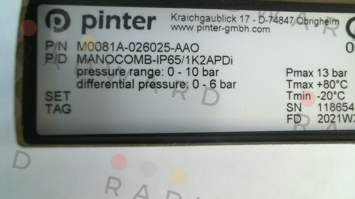 MANOCOMB-IP65/1K2APDi Pinter