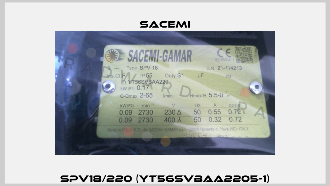 SPV18/220 (YT56SVBAA2205-1) Sacemi