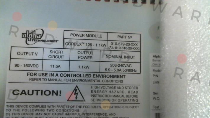 010-579-20-041 \ CXRC 125-1.1kW Alpha Technologies