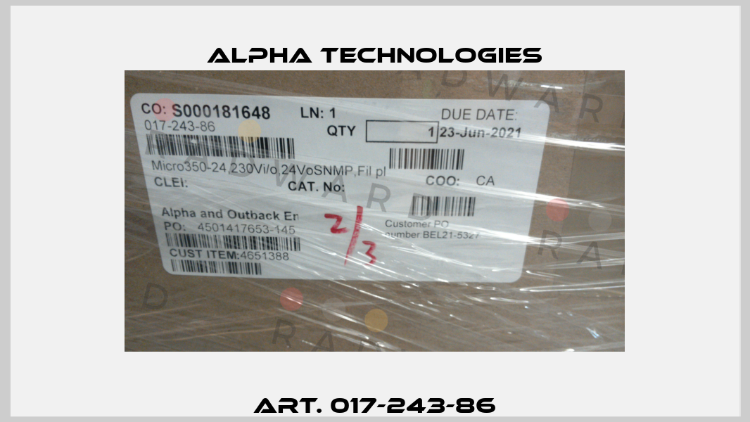 Art. 017-243-86 Alpha Technologies