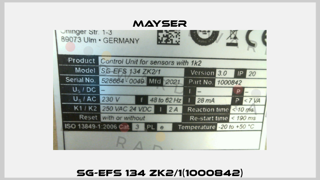 SG-EFS 134 ZK2/1(1000842) Mayser