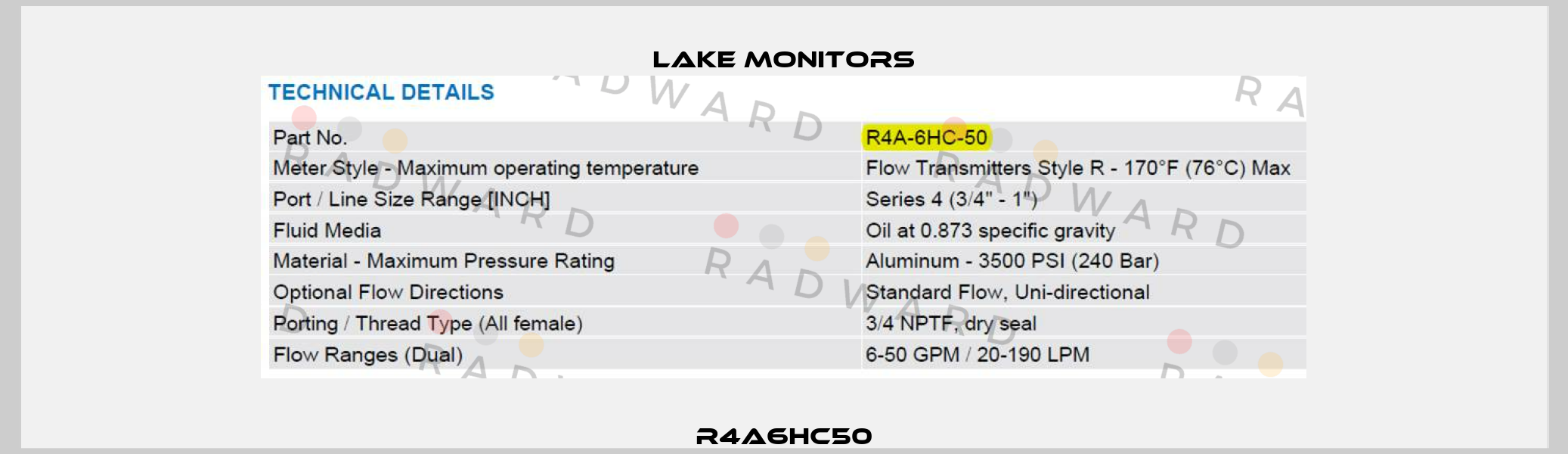 R4A6HC50 Lake Monitors