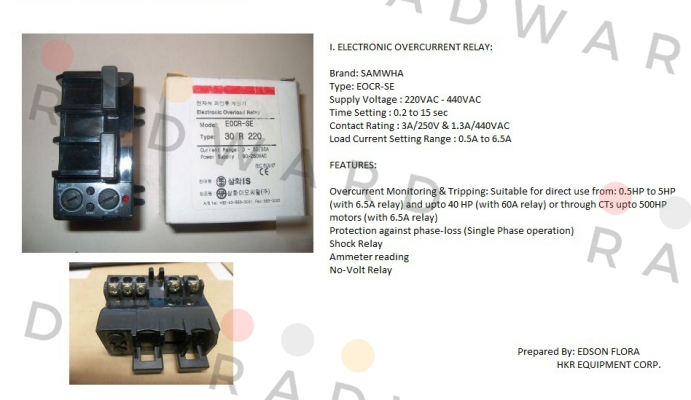 EOCRSE-30RY7 Samwha