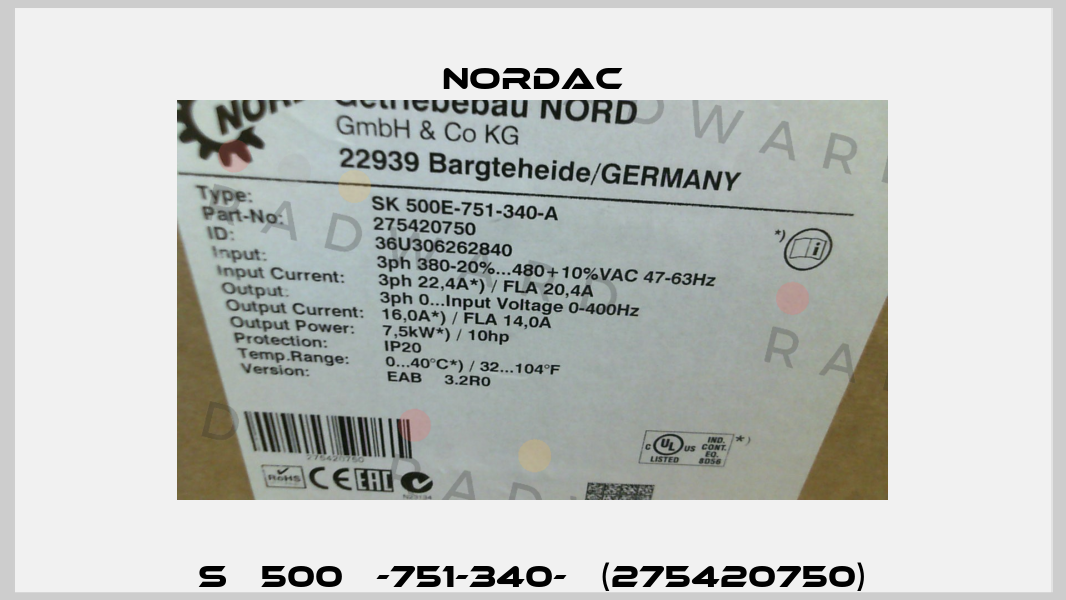 SК 500 Е-751-340-А (275420750) NORDAC