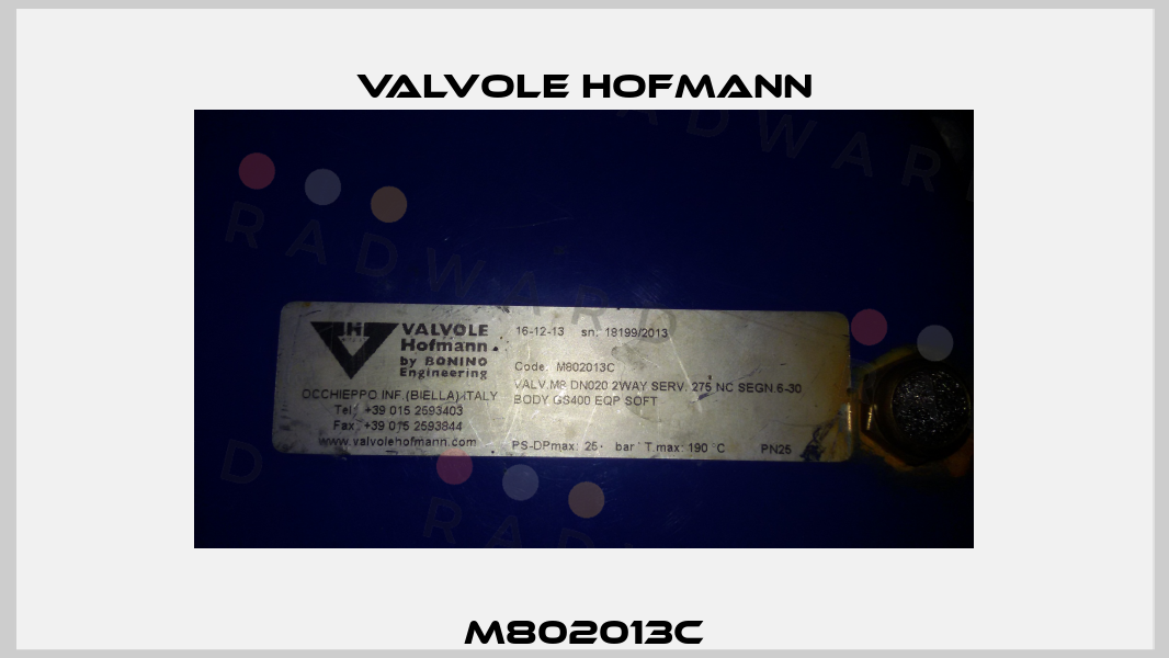 M802013C Valvole Hofmann