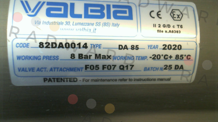 82DA0014 DA85 Valbia