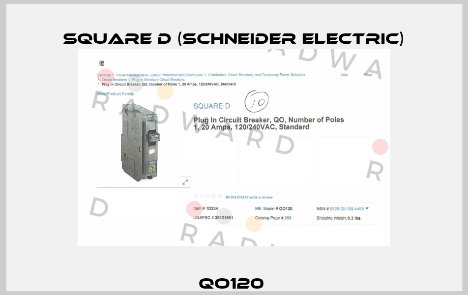 QO120  Square D (Schneider Electric)
