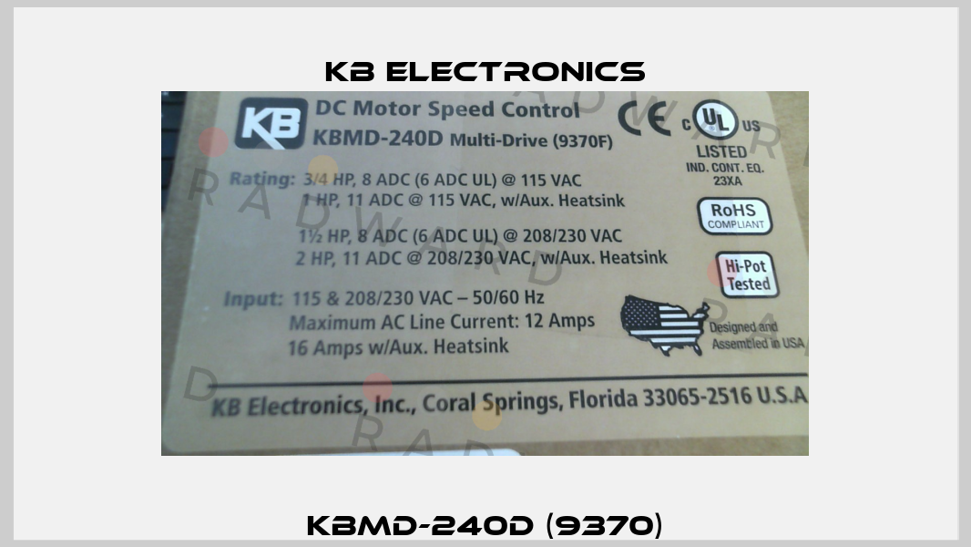 KBMD-240D (9370) KB Electronics