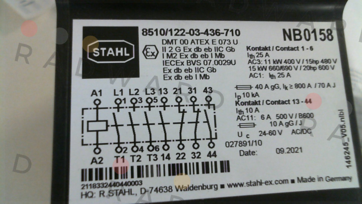 P/N: 268751, Type: 8510/122-03-436-710 Stahl