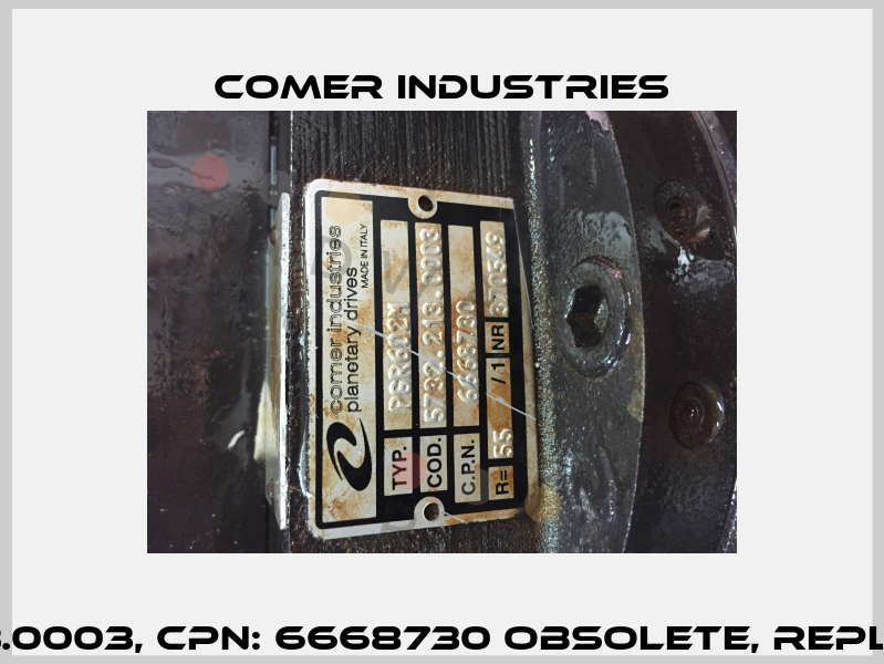 PGR602M, COD. 5732.213.0003, CPN: 6668730 Obsolete, replaced by 5732.213.0008  Comer Industries