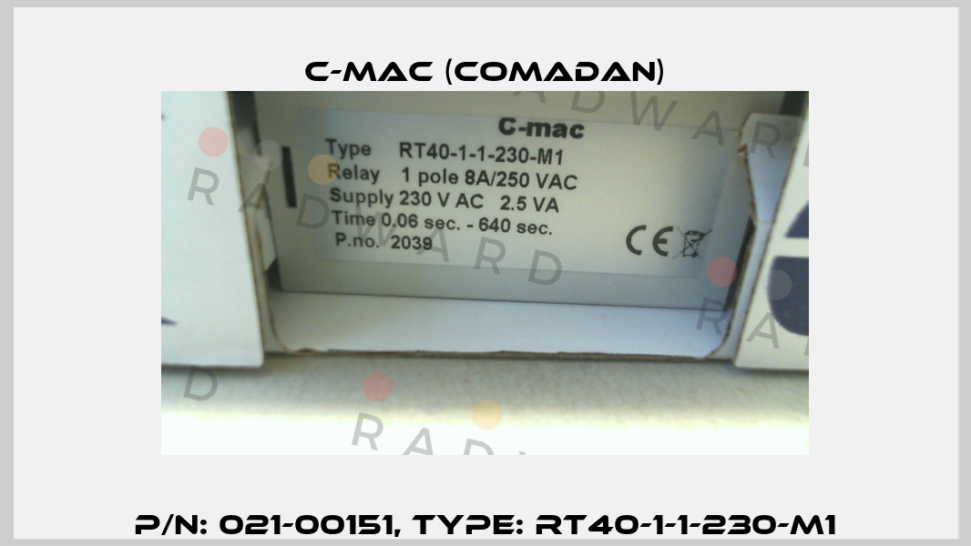 P/N: 021-00151, Type: RT40-1-1-230-M1 C-mac (Comadan)