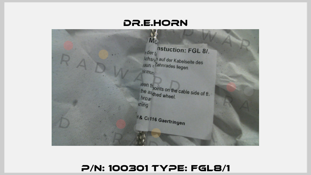 P/N: 100301 Type: FGL8/1 Dr.E.Horn