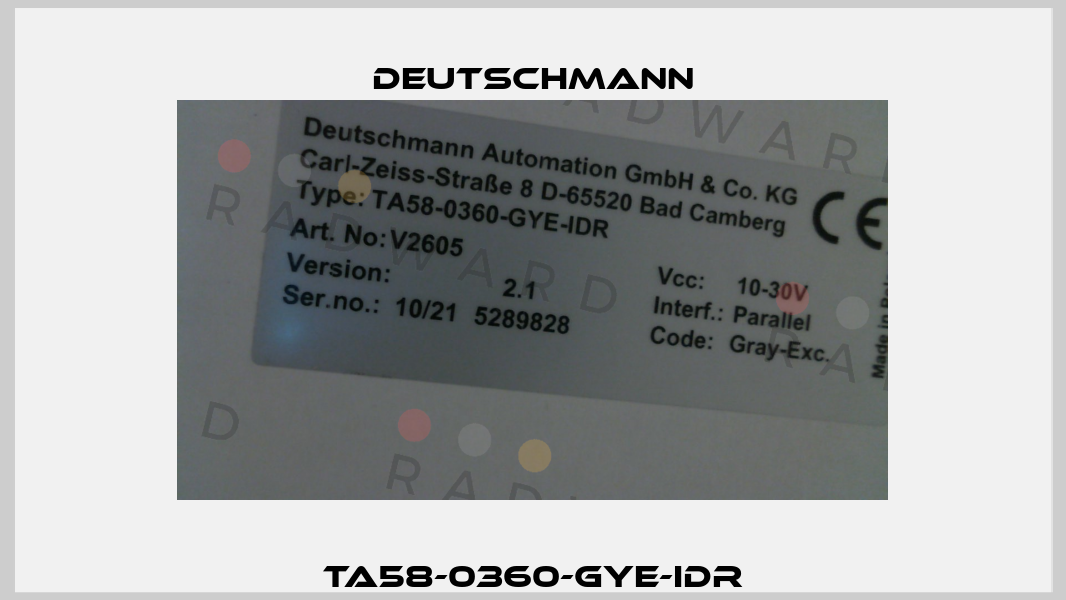 TA58-0360-GYE-IDR Deutschmann