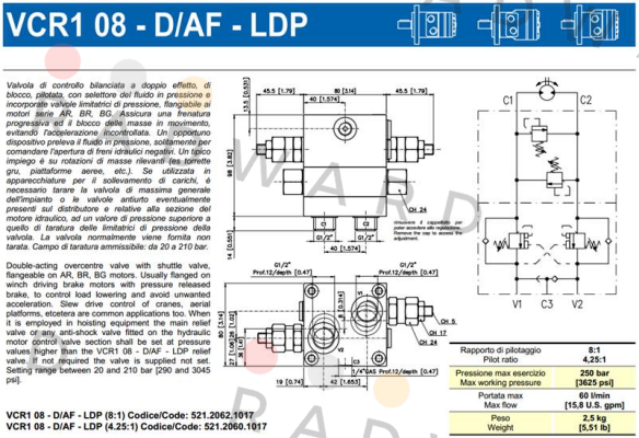 VCR1 08-D/AF-LDP (8:1) Brevini