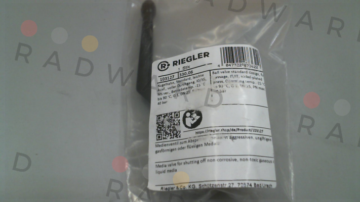 P/N: 103127, Type: 330.06 Riegler