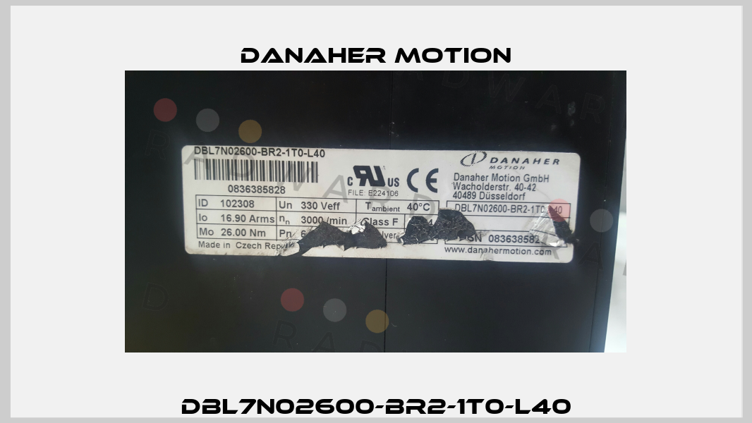 DBL7N02600-BR2-1T0-L40 Danaher Motion