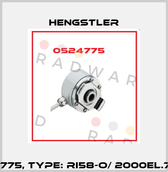 p/n: 0524775, Type: RI58-O/ 2000EL.72KX-D0-S Hengstler