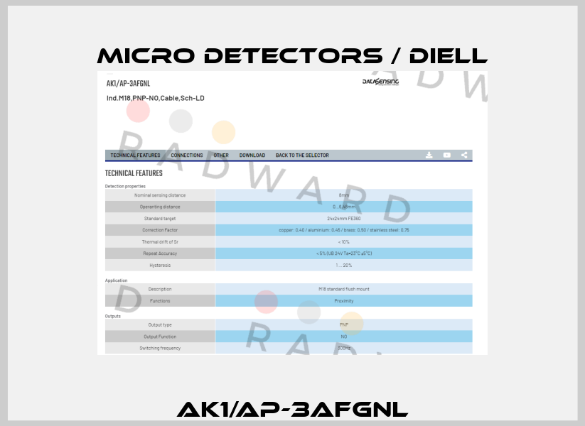 AK1/AP-3AFGNL Micro Detectors / Diell