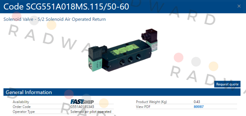SCG551A018MS.115/50-60 Asco
