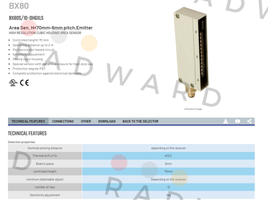 BX80S/10-0H6XLS Micro Detectors / Diell (now Datasensing)