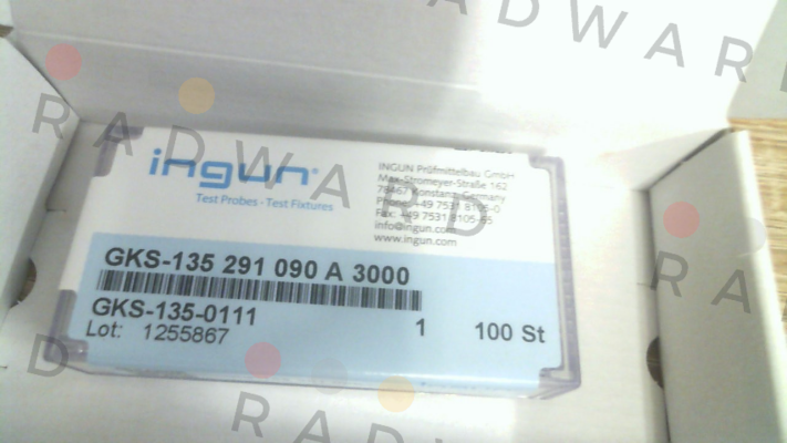 P/N: GKS-135-0111 Type: GKS-135 291 090 A 300 Ingun