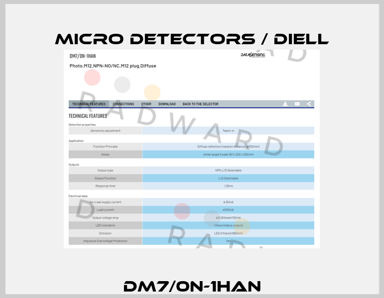 DM7/0N-1HAN Micro Detectors / Diell