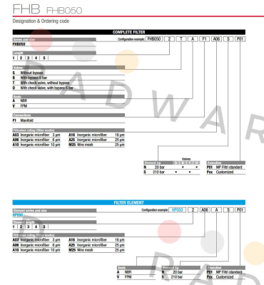 FHB-050-1-S-A-F1-A10-S-P01 MP Filtri