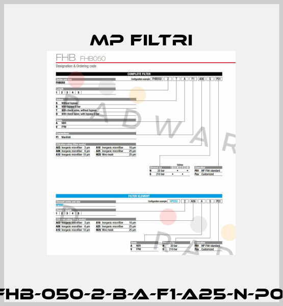 FHB-050-2-B-A-F1-A25-N-P01 MP Filtri