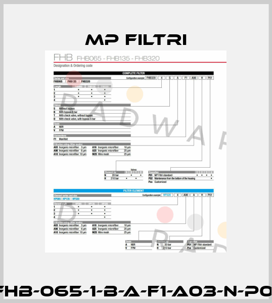 FHB-065-1-B-A-F1-A03-N-P01 MP Filtri