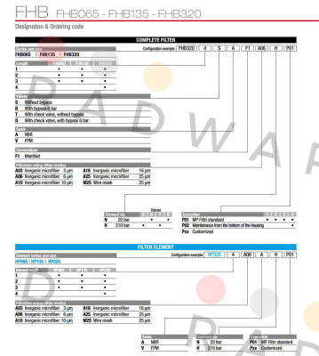 FHB-065-1-B-A-F1-A03-N-P01 MP Filtri