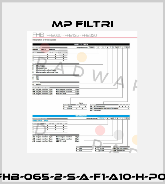 FHB-065-2-S-A-F1-A10-H-P01 MP Filtri