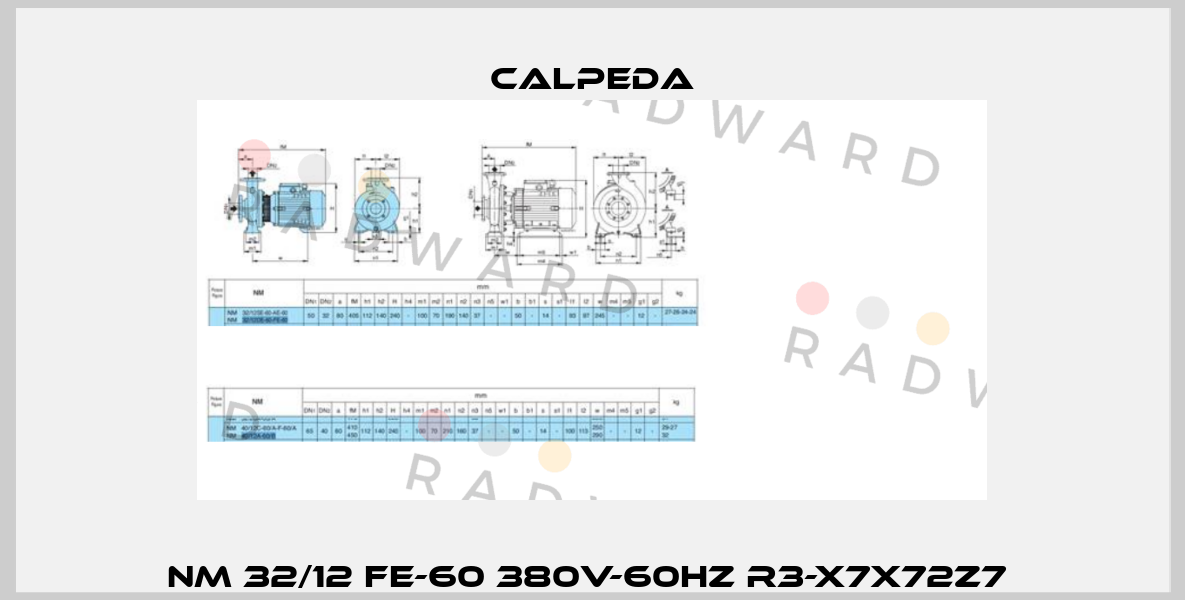 NM 32/12 FE-60 380V-60Hz R3-X7X72Z7  Calpeda